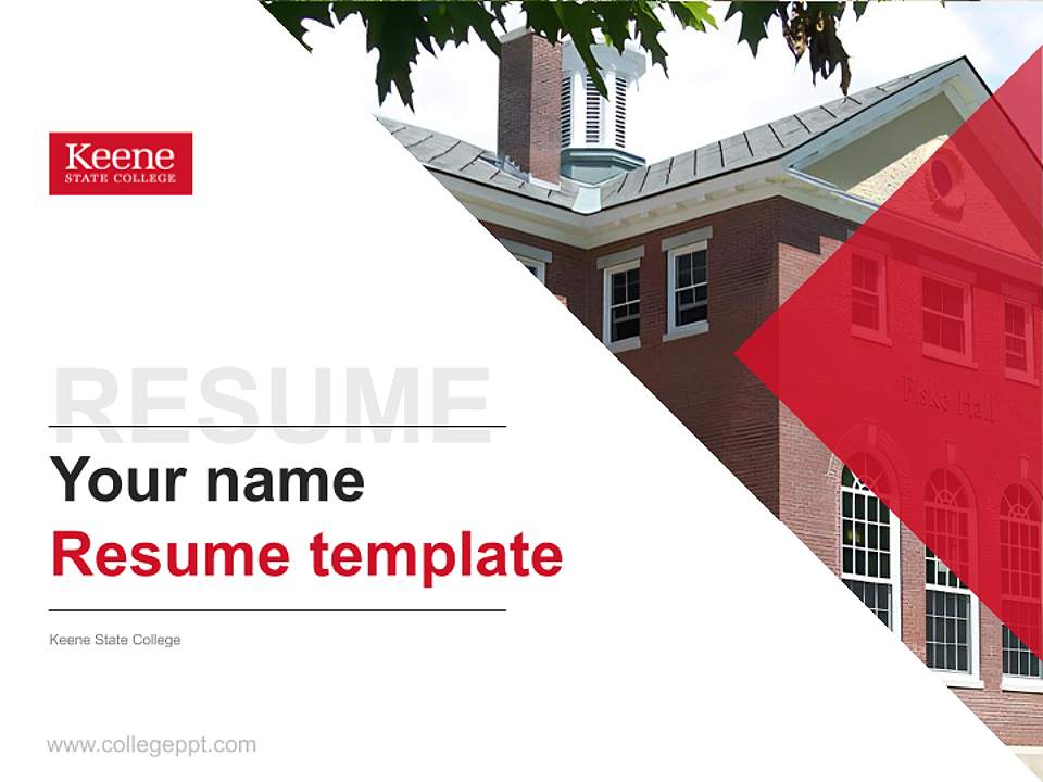 Keene State College Resume PPT Template4:3 ratio PPT effect preview image5