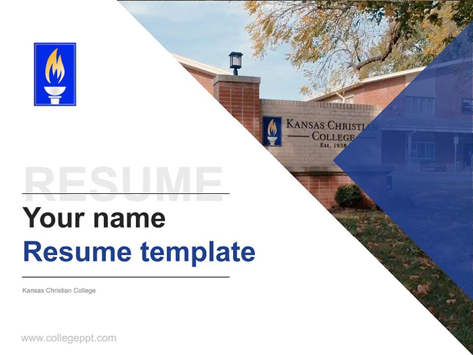 Kansas Christian College Resume PPT Template4:3 ratio PPT effect preview image5