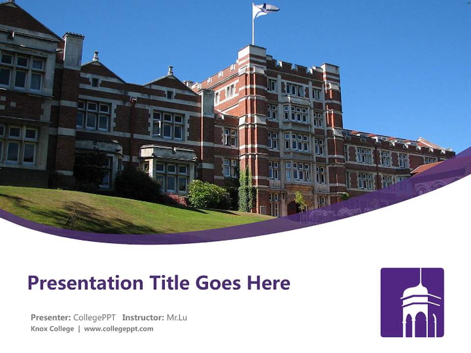 Knox College Course/Courseware Creation PPT Template4:3 ratio PPT effect preview image5