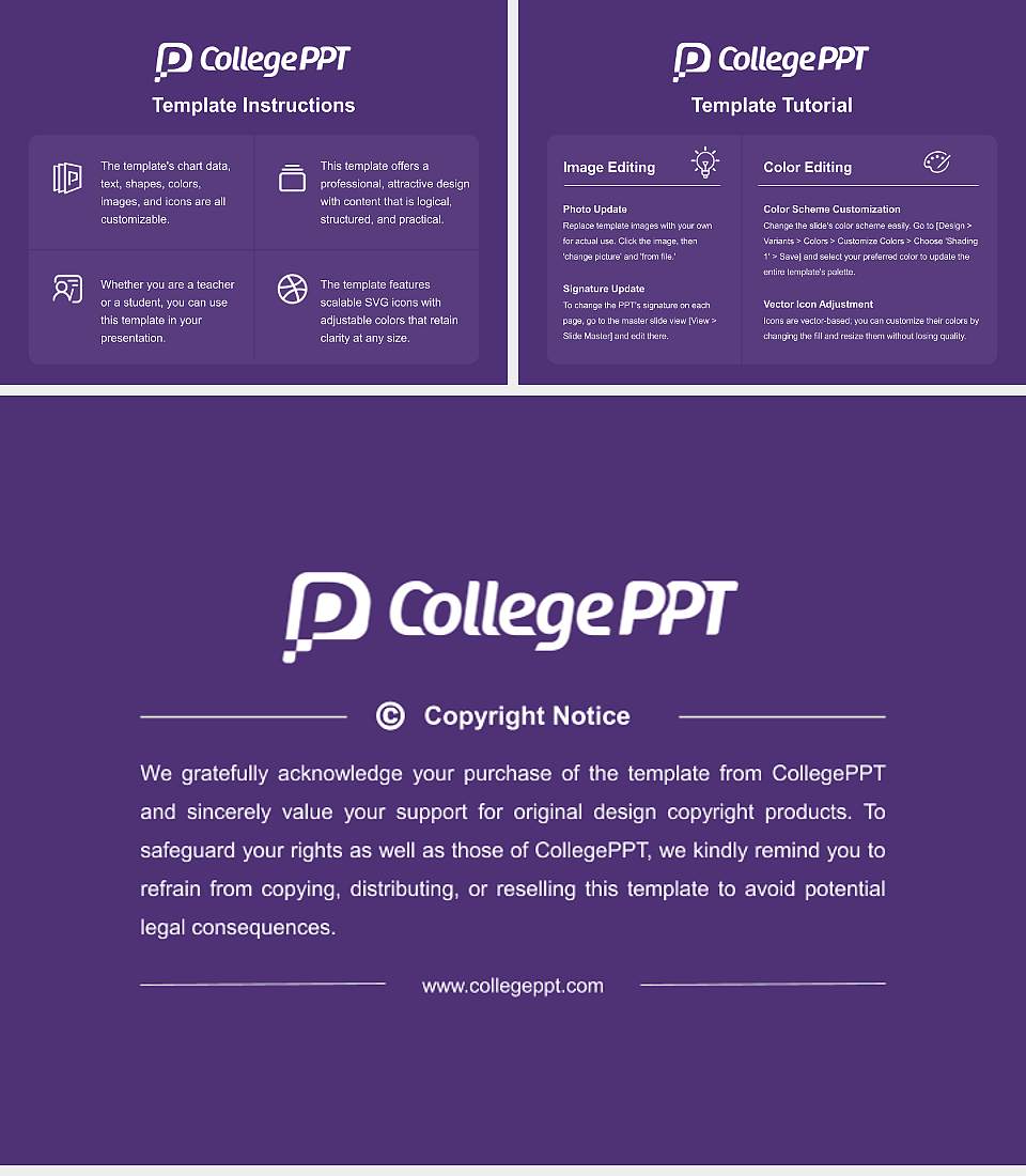 Knox College Course/Courseware Creation PPT Template4:3 ratio PPT effect preview image5
