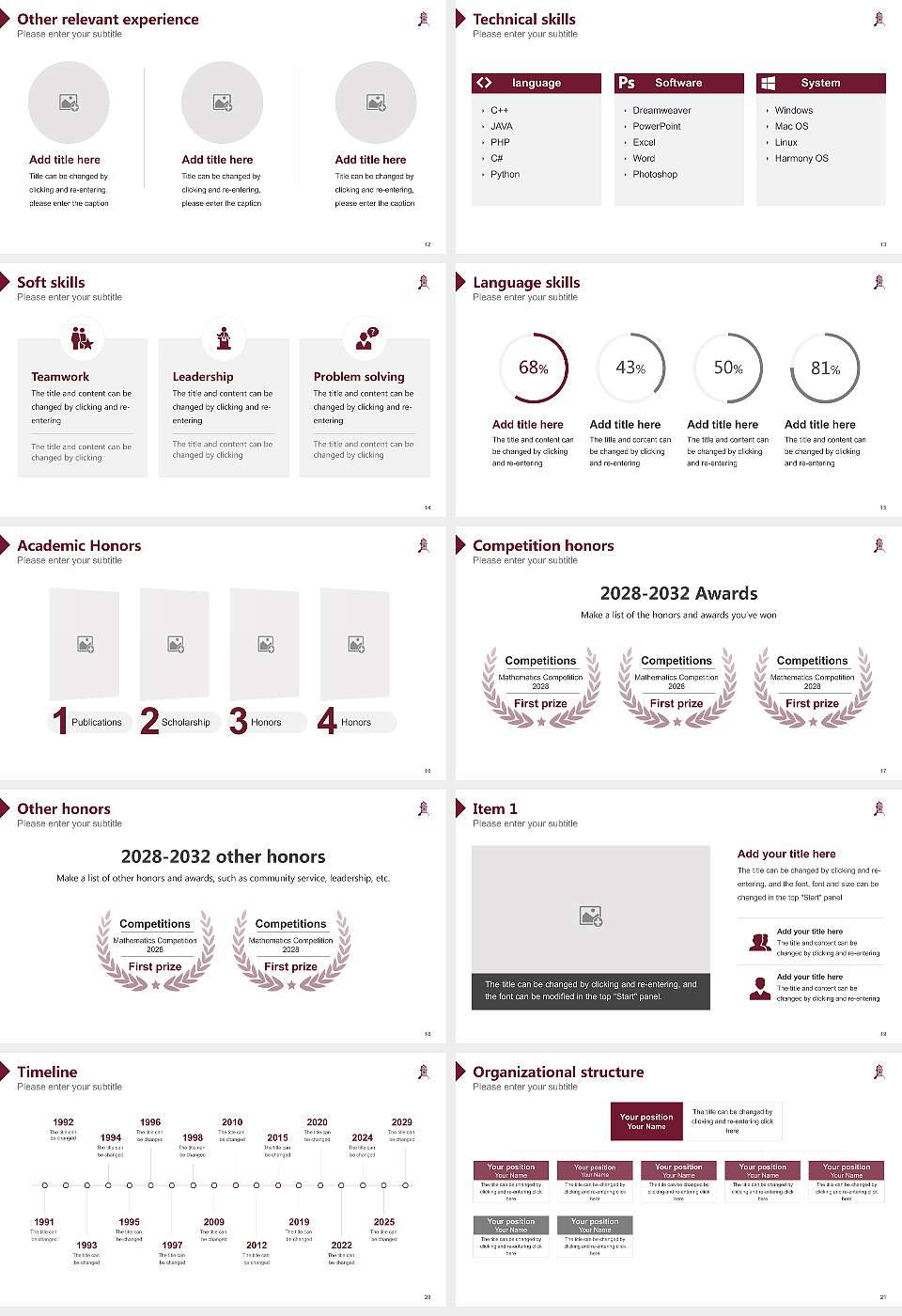 Kutztown University of Pennsylvania Resume PPT Template16:9 ratio PPT effect preview image3