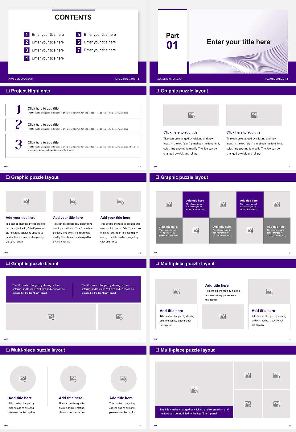 James Madison University General Purpose PPT Template16:9 ratio PPT effect preview image2