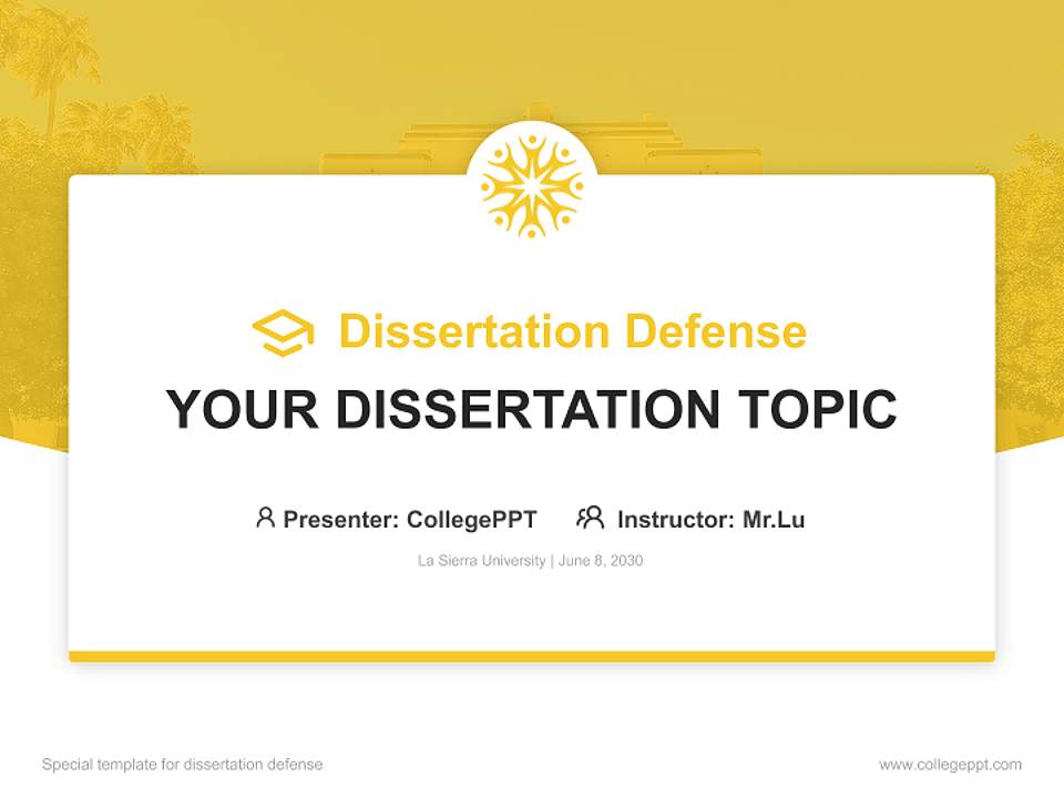 La Sierra University Graduation Thesis Defense PPT Template4:3 ratio PPT effect preview image7