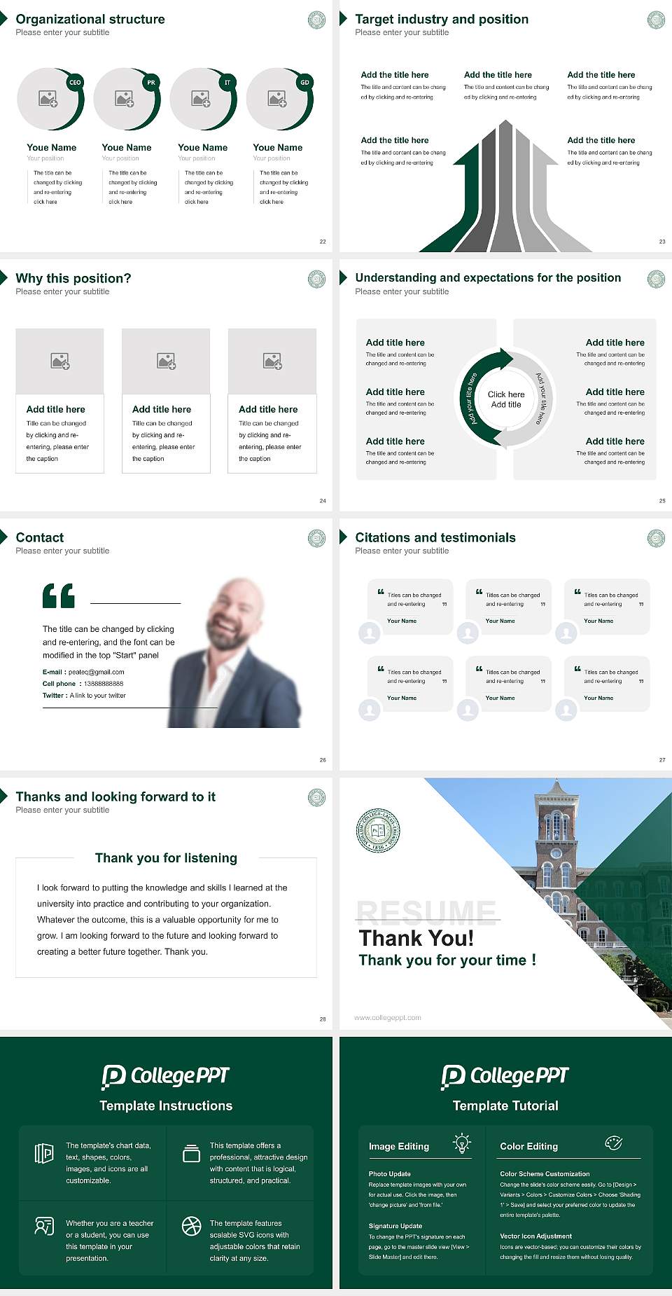 Lake Erie College Resume PPT Template4:3 ratio PPT effect preview image4