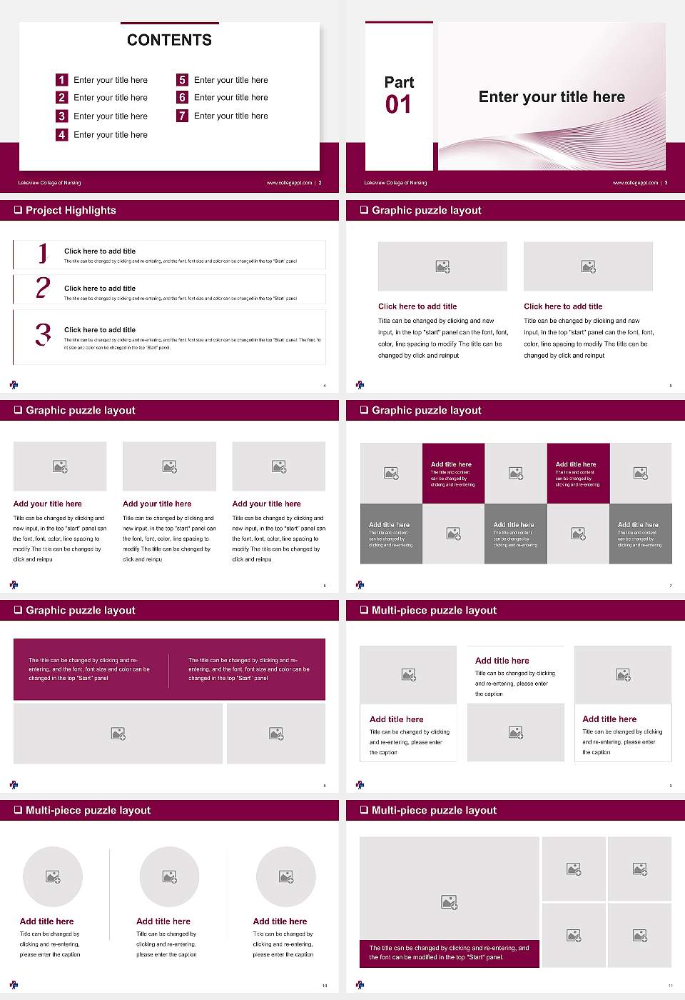 Lakeview College of Nursing General Purpose PPT Template16:9 ratio PPT effect preview image2