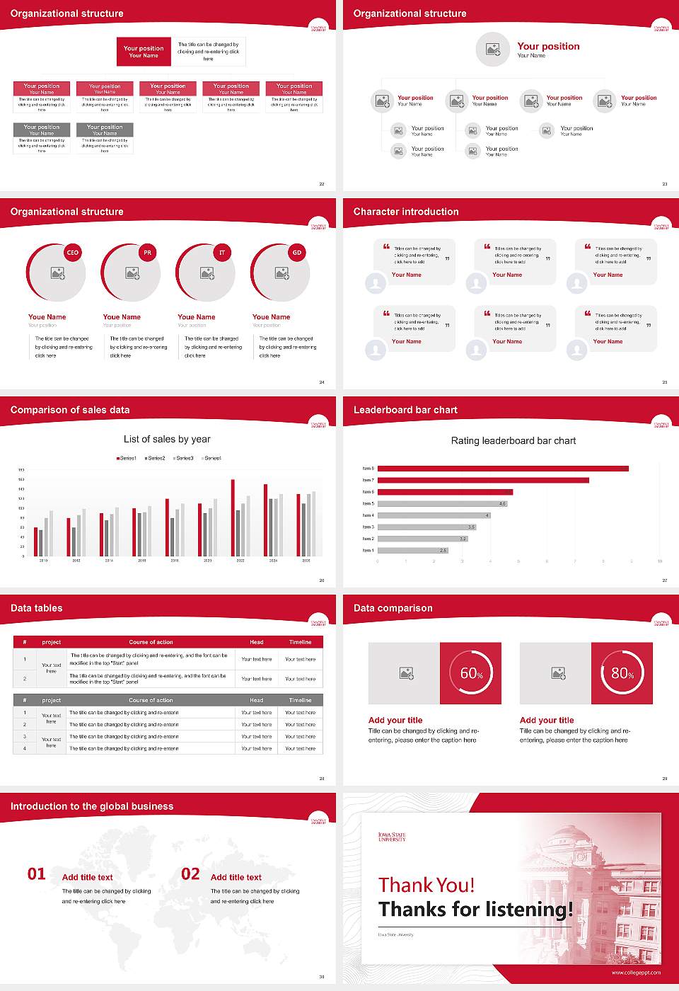 Iowa State University Academic Presentation/Research Findings Report PPT Template16:9 ratio PPT effect preview image4