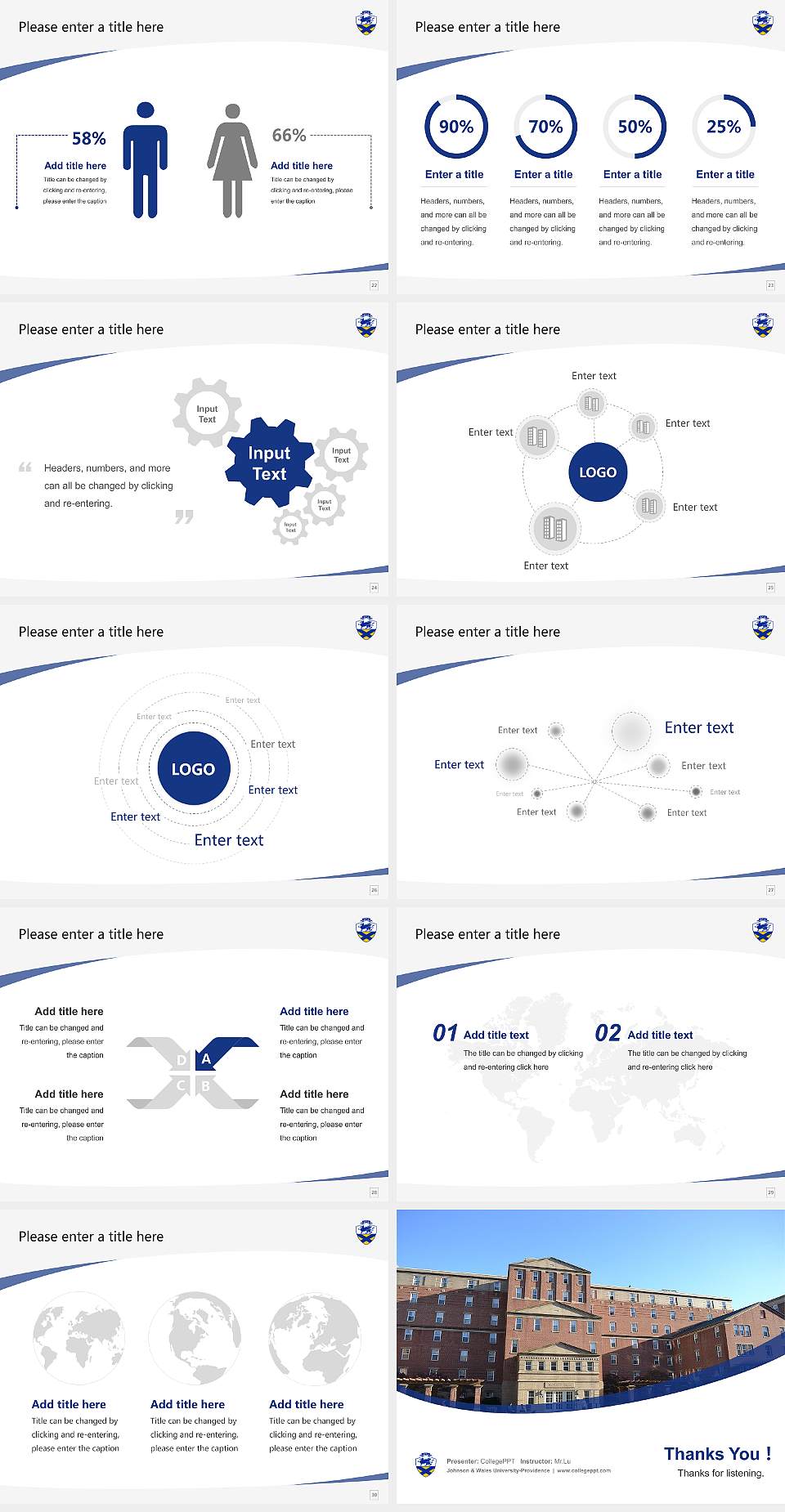 Johnson & Wales University-Providence Course/Courseware Creation PPT Template4:3 ratio PPT effect preview image4