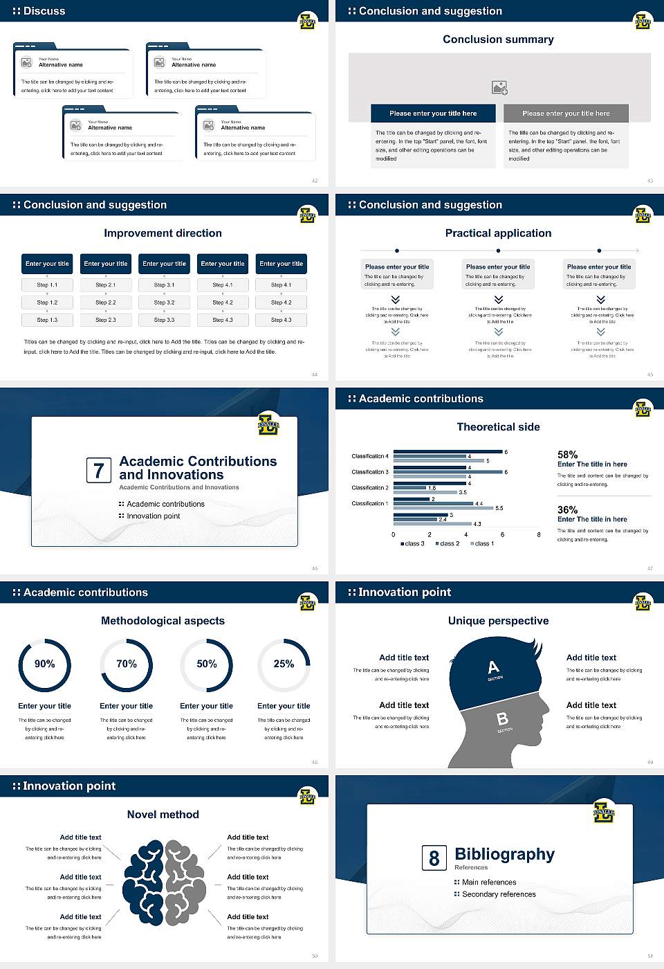 La Salle University Graduation Thesis Defense PPT Template16:9 ratio PPT effect preview image6
