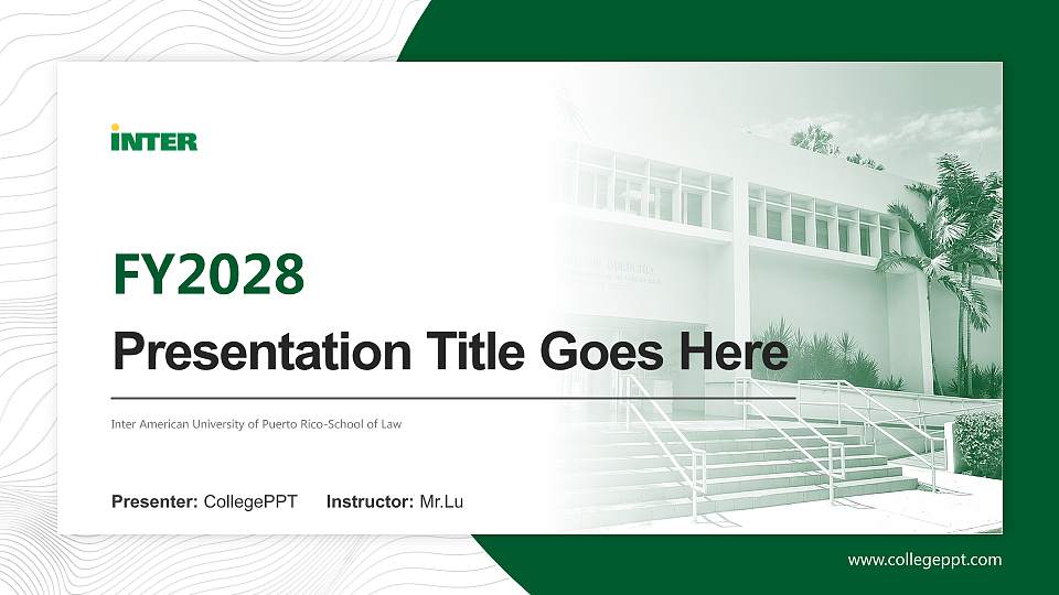 Inter American University of Puerto Rico-School of Law Academic Presentation/Research Findings Report PPT Template16:9 ratio PPT effect preview image
