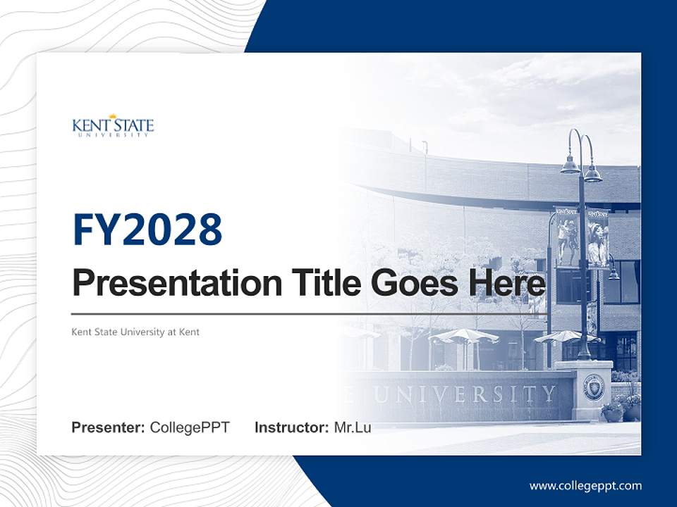 Kent State University at Kent Academic Presentation/Research Findings Report PPT Template4:3 ratio PPT effect preview image5