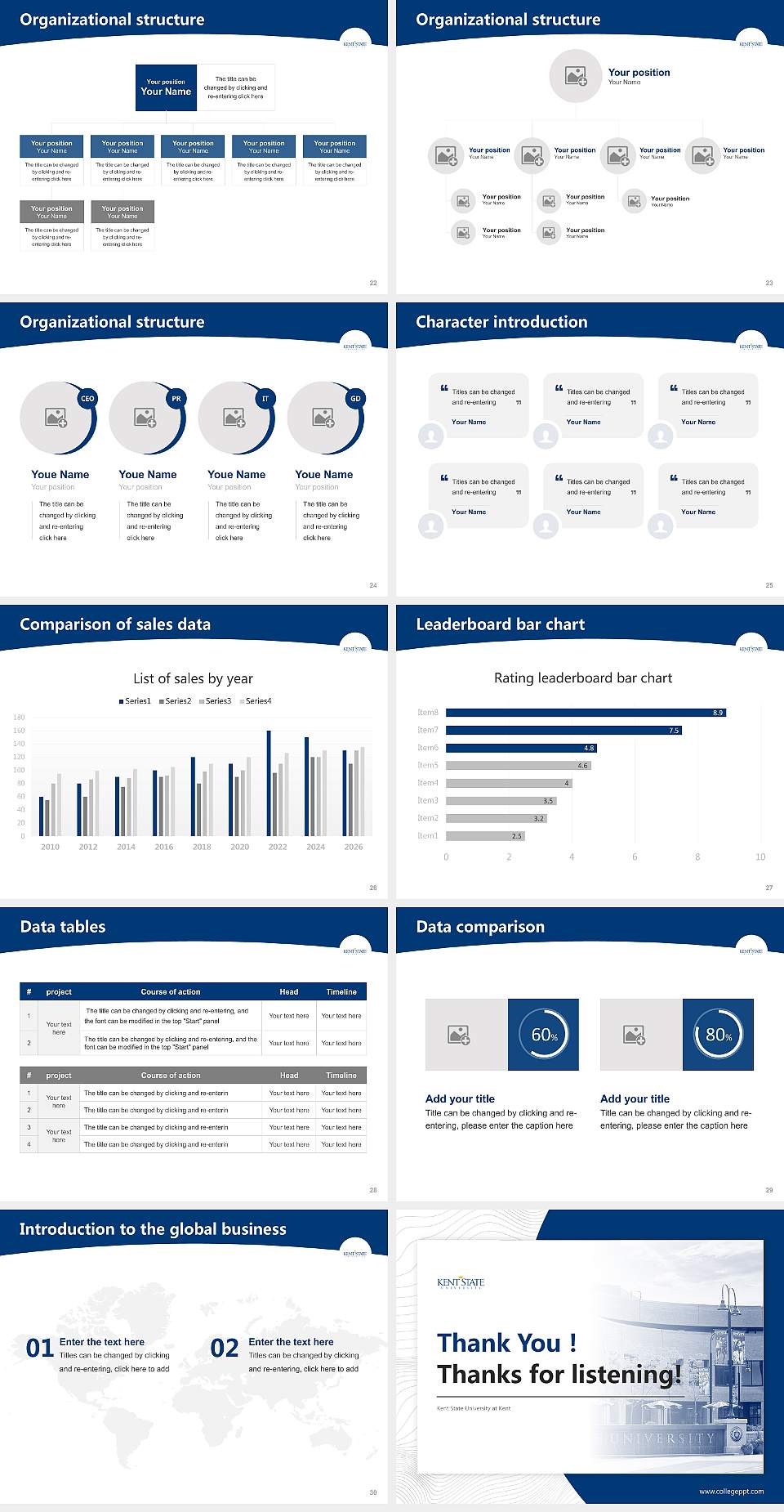 Kent State University at Kent Academic Presentation/Research Findings Report PPT Template4:3 ratio PPT effect preview image4