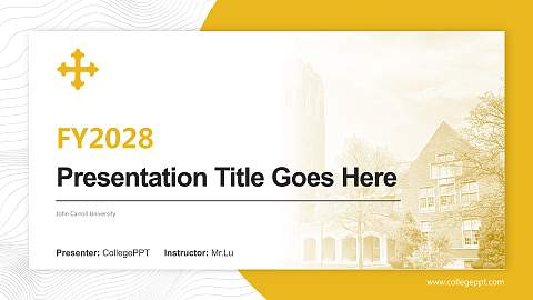 John Carroll University Academic Presentation/Research Findings Report PPT Template