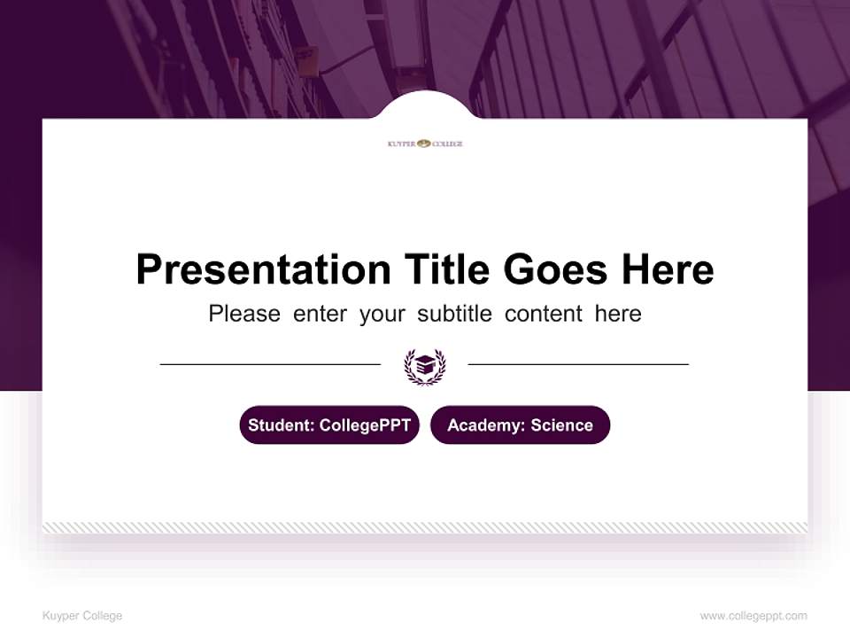 Kuyper College National Scholarship Defense PPT Template4:3 ratio PPT effect preview image4