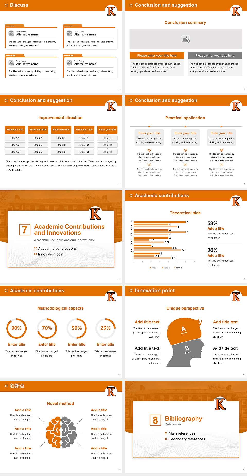 Kalamazoo College Graduation Thesis Defense PPT Template4:3 ratio PPT effect preview image6