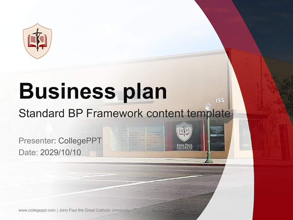 John Paul the Great Catholic University Competition/Entrepreneurship Contest PPT Template4:3 ratio PPT effect preview image9
