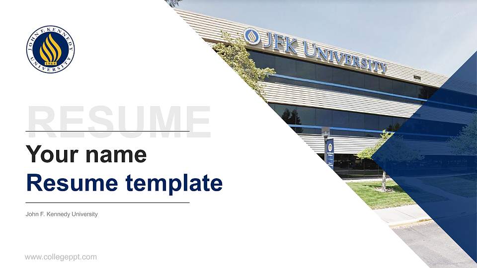 John F. Kennedy University Resume PPT Template16:9 ratio PPT effect preview image