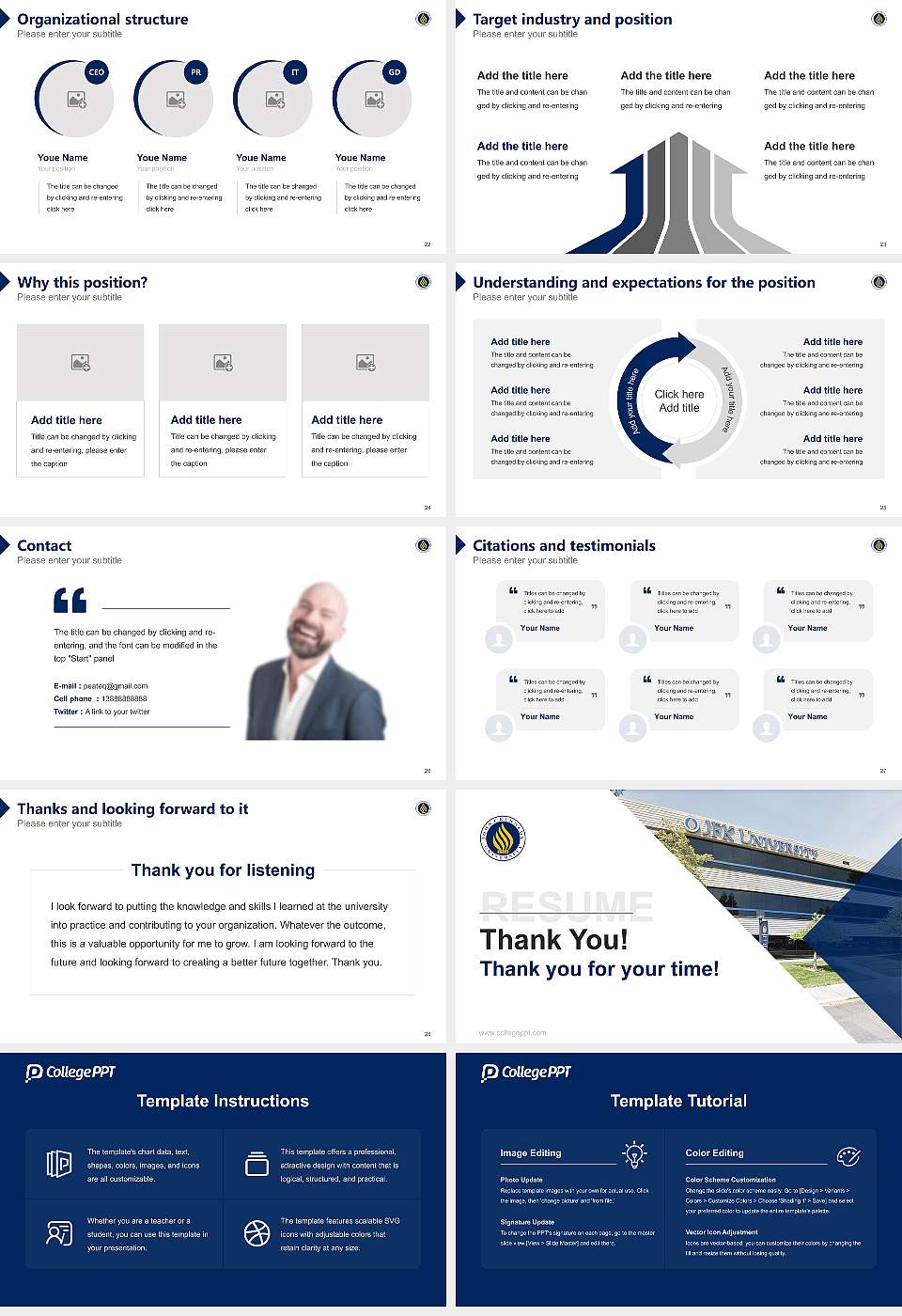John F. Kennedy University Resume PPT Template16:9 ratio PPT effect preview image4