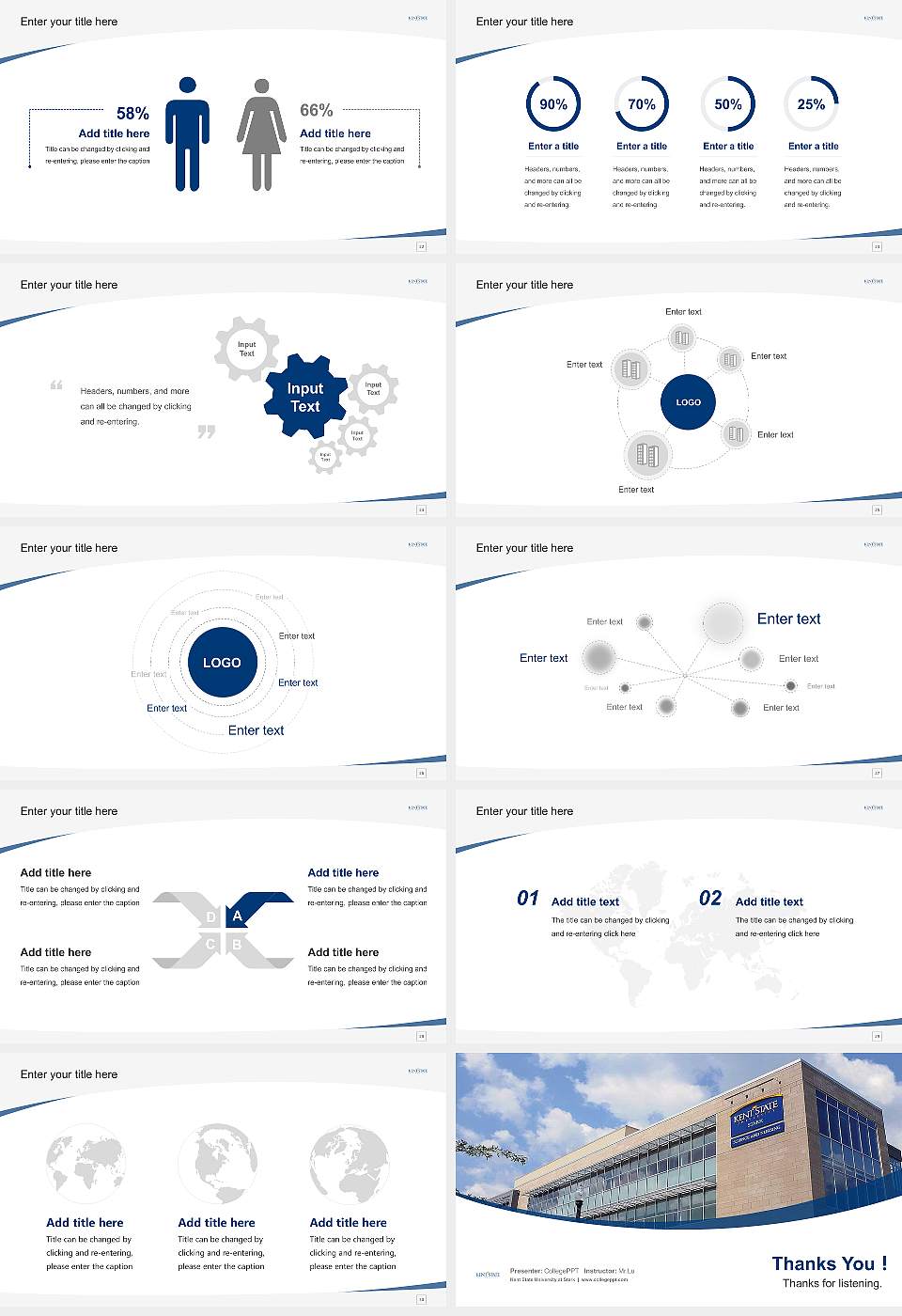 Kent State University at Stark Course/Courseware Creation PPT Template16:9 ratio PPT effect preview image4