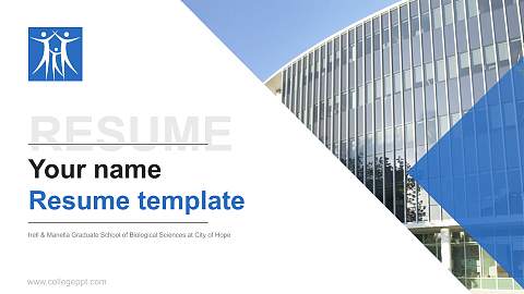 Irell & Manella Graduate School of Biological Sciences at City of Hope Resume PPT Template