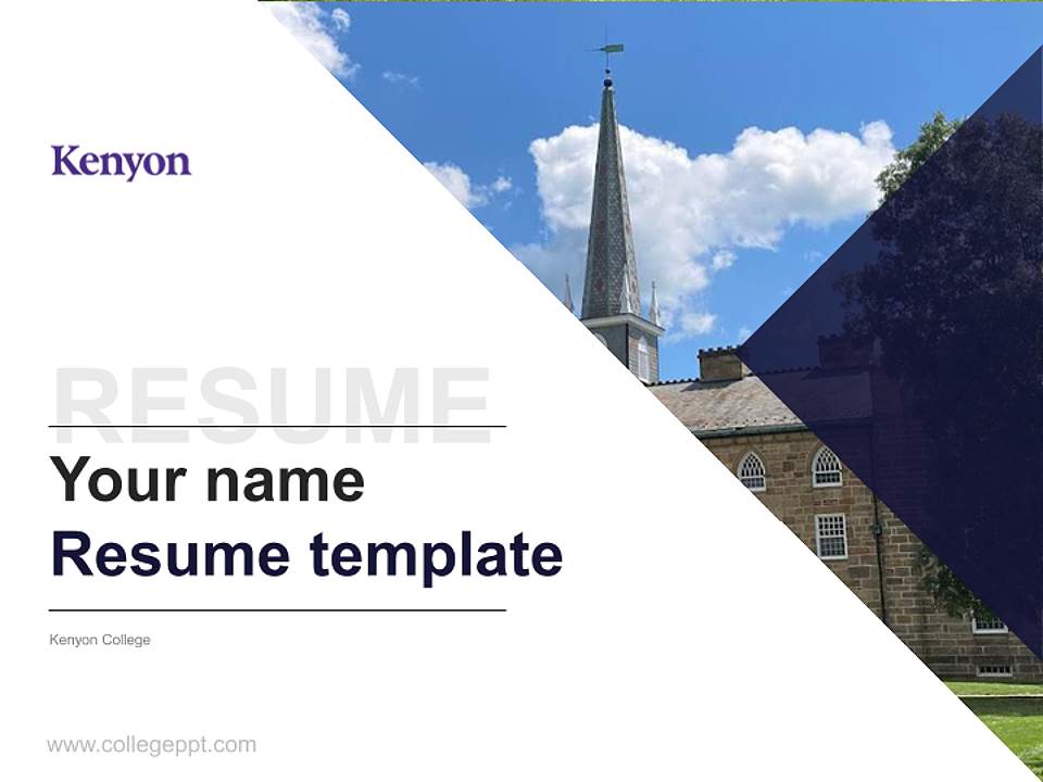 Kenyon College Resume PPT Template4:3 ratio PPT effect preview image5