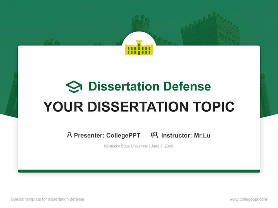 Kentucky State University Graduation Thesis Defense PPT Template4:3 ratio PPT effect preview image7
