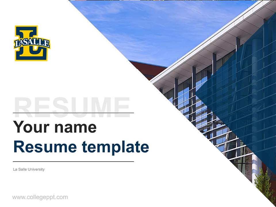 La Salle University Resume PPT Template4:3 ratio PPT effect preview image5