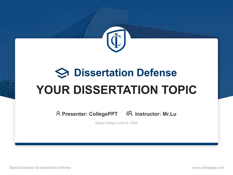 Ithaca College Graduation Thesis Defense PPT Template4:3 ratio PPT effect preview image7