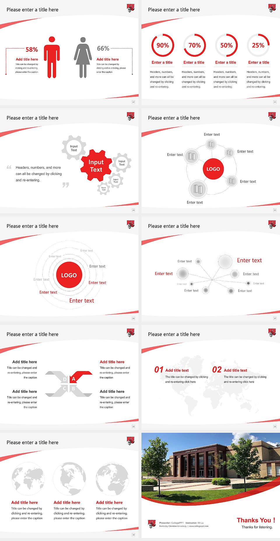 Kentucky Christian University Course/Courseware Creation PPT Template4:3 ratio PPT effect preview image4