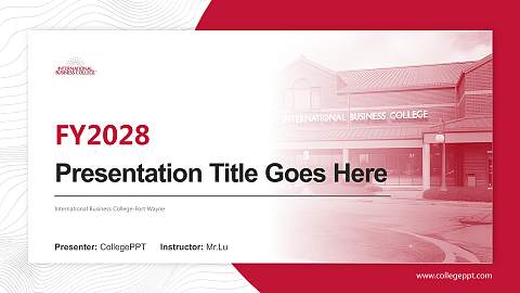 International Business College-Fort Wayne Academic Presentation/Research Findings Report PPT Template