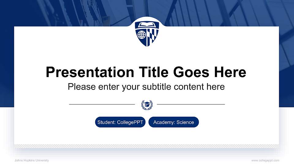 Johns Hopkins University National Scholarship Defense PPT Template16:9 ratio PPT effect preview image