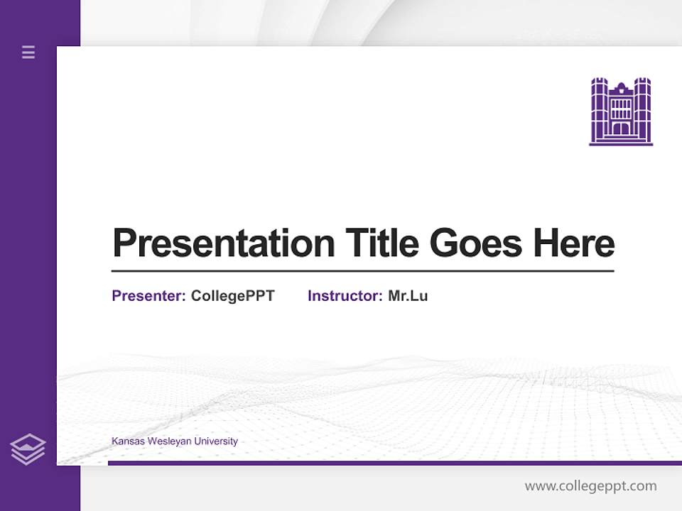 Kansas Wesleyan University Thesis Proposal/Graduation Defense PPT Template4:3 ratio PPT effect preview image5