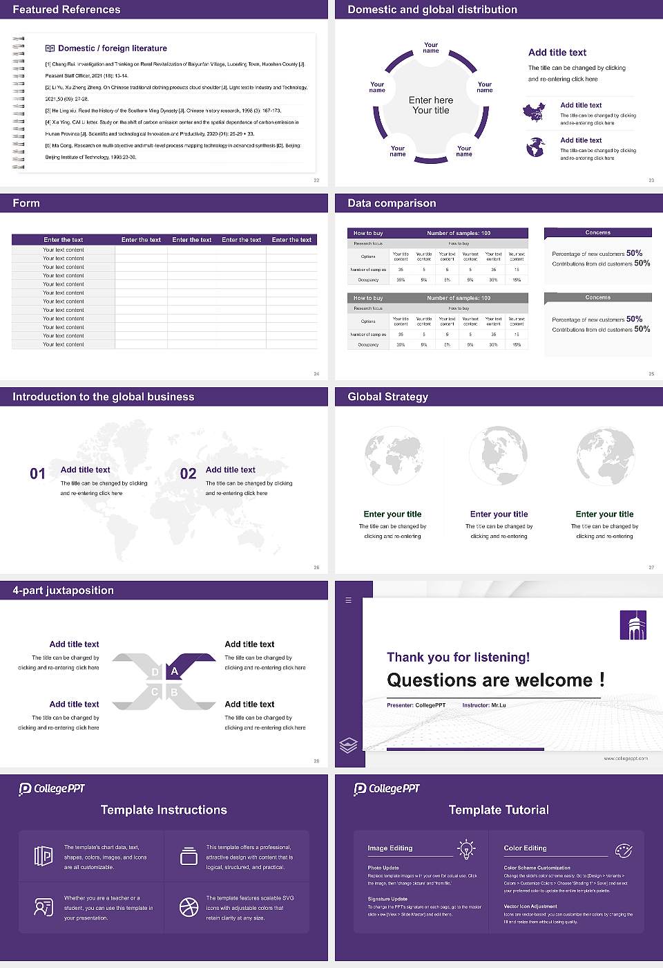 Knox College Thesis Proposal/Graduation Defense PPT Template16:9 ratio PPT effect preview image4