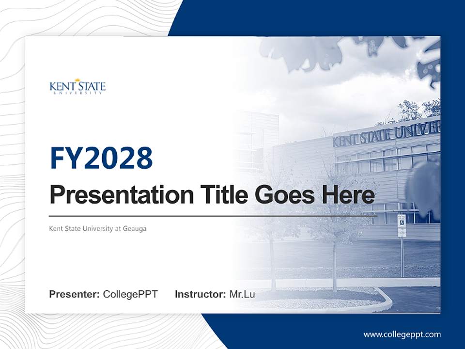 Kent State University at Geauga Academic Presentation/Research Findings Report PPT Template4:3 ratio PPT effect preview image5