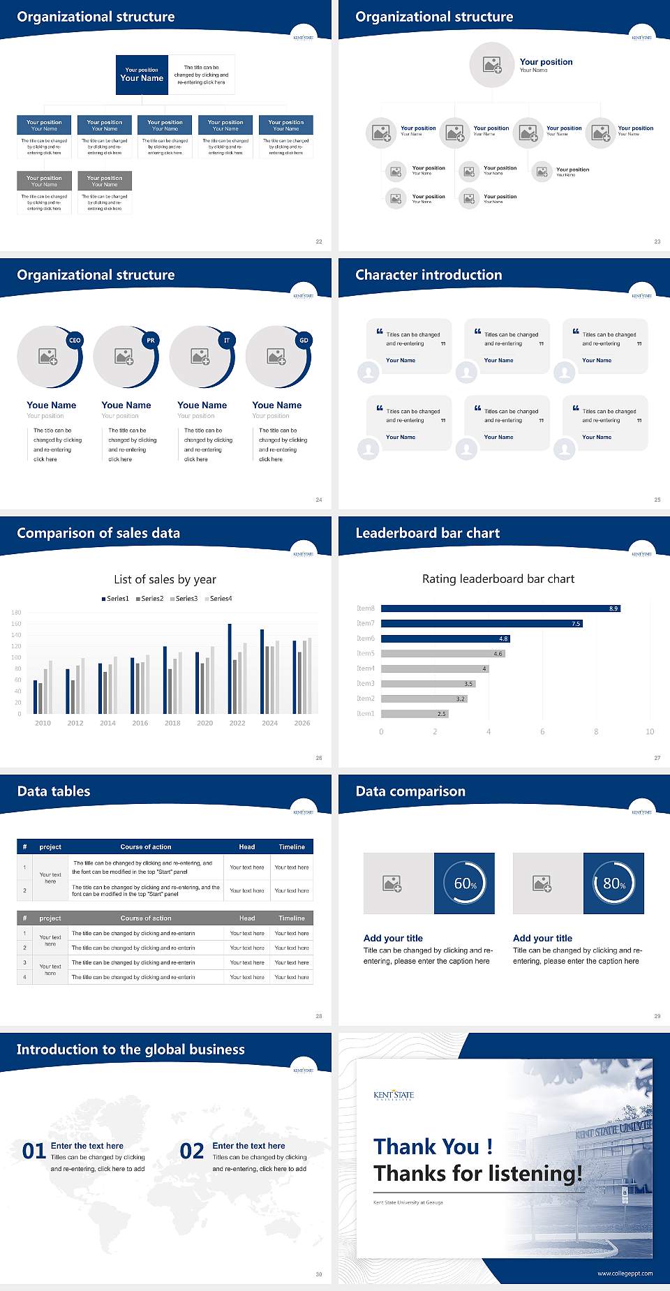 Kent State University at Geauga Academic Presentation/Research Findings Report PPT Template4:3 ratio PPT effect preview image4