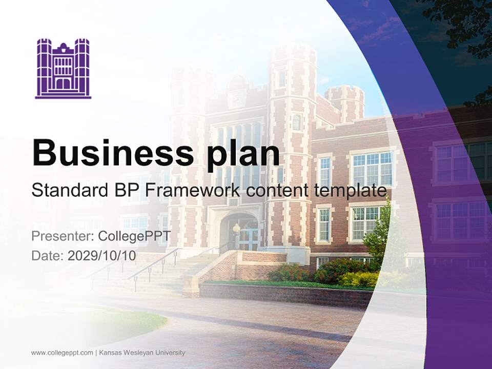 Kansas Wesleyan University Competition/Entrepreneurship Contest PPT Template4:3 ratio PPT effect preview image9