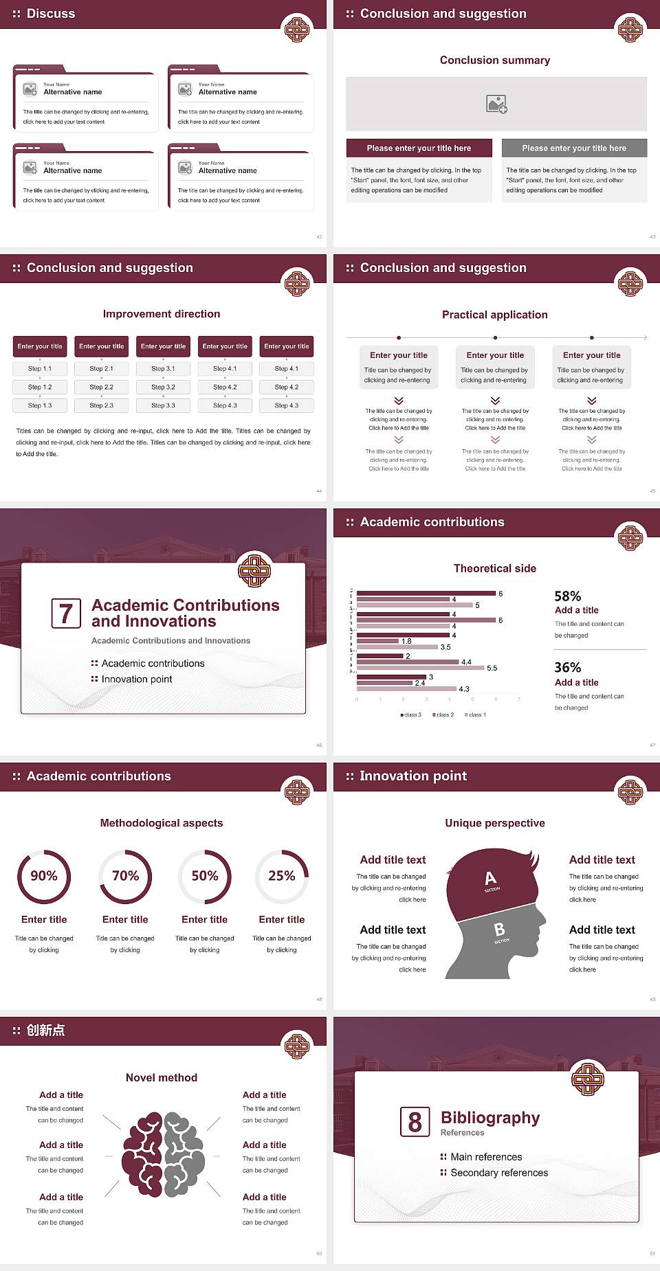Iona College Graduation Thesis Defense PPT Template4:3 ratio PPT effect preview image6
