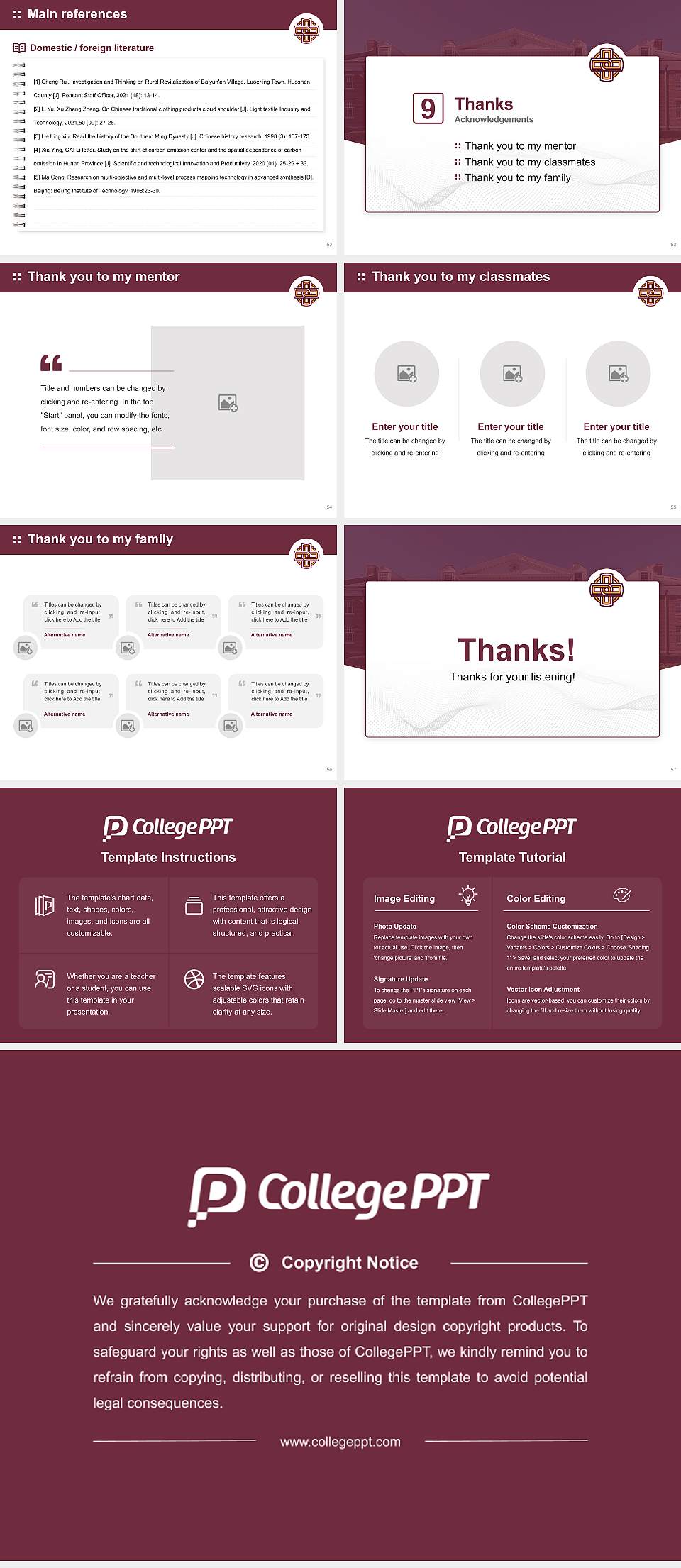 Iona College Graduation Thesis Defense PPT Template4:3 ratio PPT effect preview image7