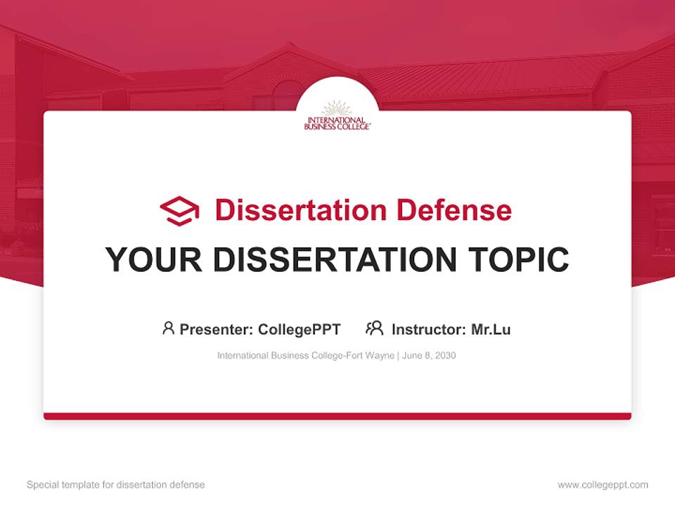 International Business College-Fort Wayne Graduation Thesis Defense PPT Template4:3 ratio PPT effect preview image7