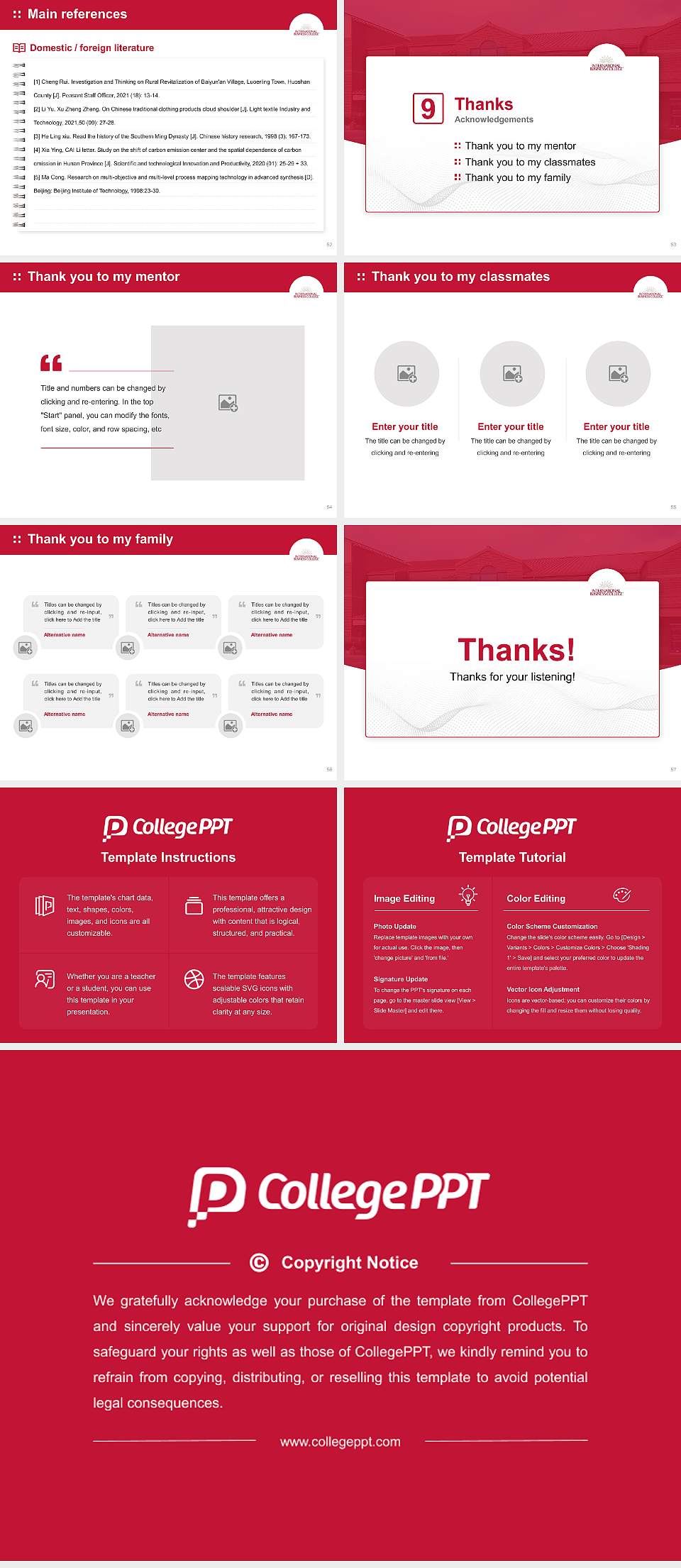 International Business College-Fort Wayne Graduation Thesis Defense PPT Template4:3 ratio PPT effect preview image7