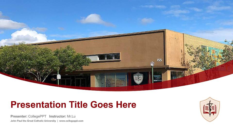 John Paul the Great Catholic University Course/Courseware Creation PPT Template16:9 ratio PPT effect preview image