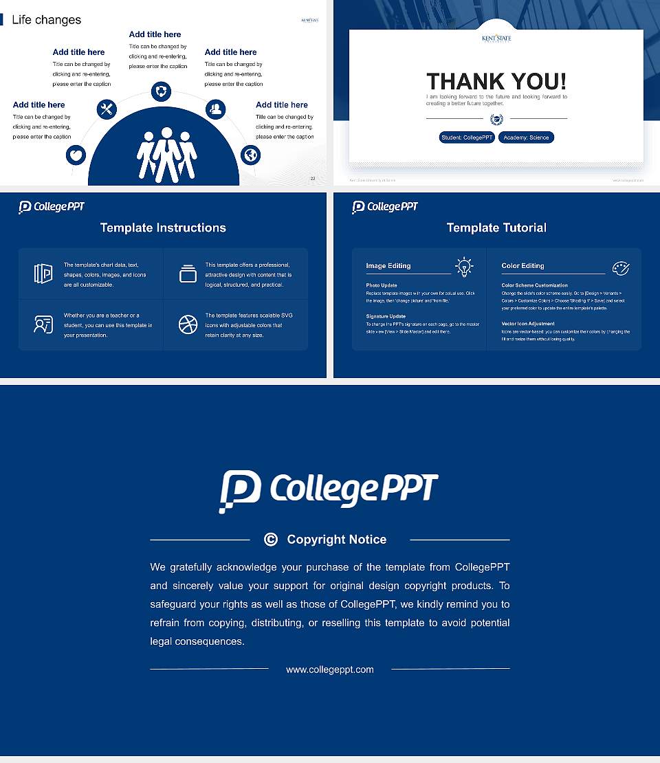 Kent State University at Salem National Scholarship Defense PPT Template16:9 ratio PPT effect preview image4