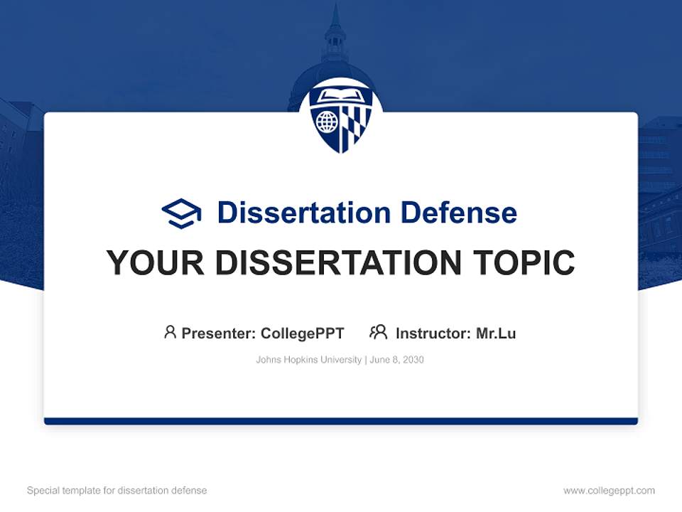 Johns Hopkins University Graduation Thesis Defense PPT Template4:3 ratio PPT effect preview image7