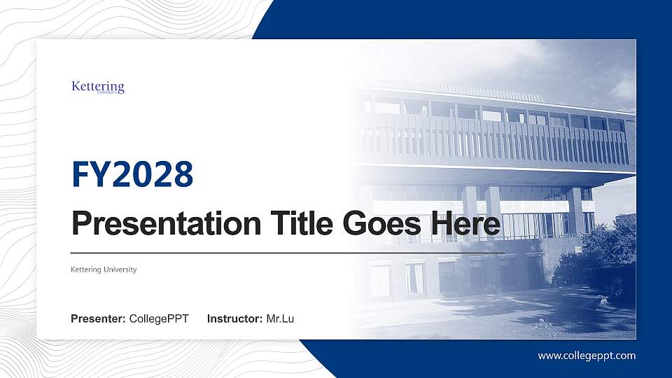 Kettering University Academic Presentation/Research Findings Report PPT Template16:9 ratio PPT effect preview image