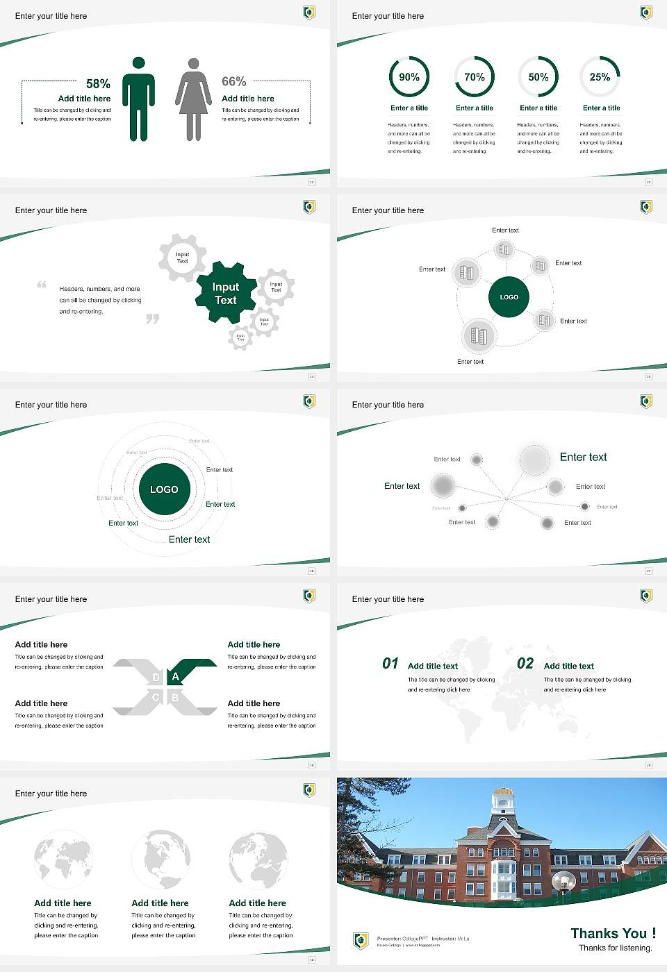 Keuka College Course/Courseware Creation PPT Template16:9 ratio PPT effect preview image4