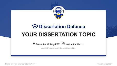 Johnson & Wales University-Charlotte Graduation Thesis Defense PPT Template