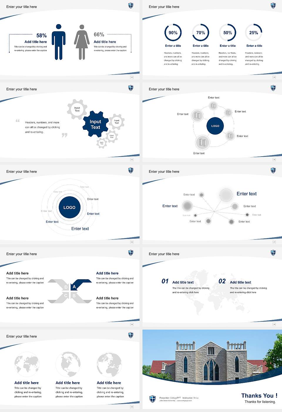 John Brown University Course/Courseware Creation PPT Template16:9 ratio PPT effect preview image4