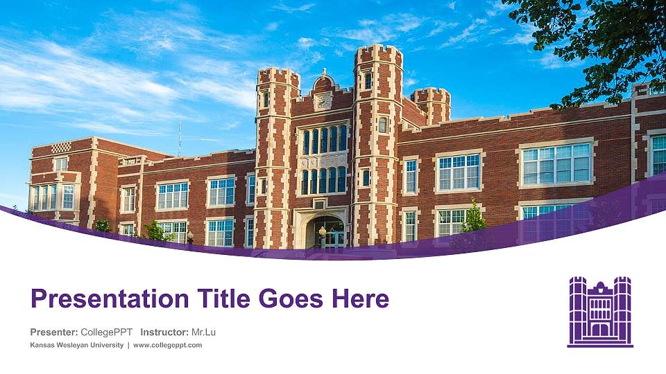 Kansas Wesleyan University Course/Courseware Creation PPT Template16:9 ratio PPT effect preview image