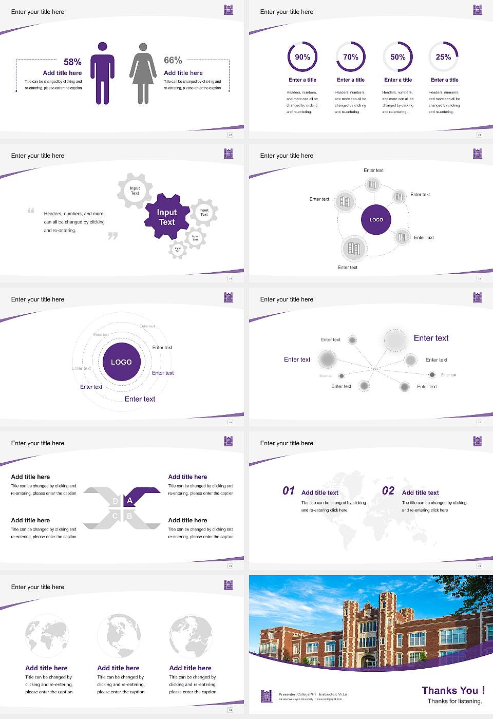 Kansas Wesleyan University Course/Courseware Creation PPT Template16:9 ratio PPT effect preview image4