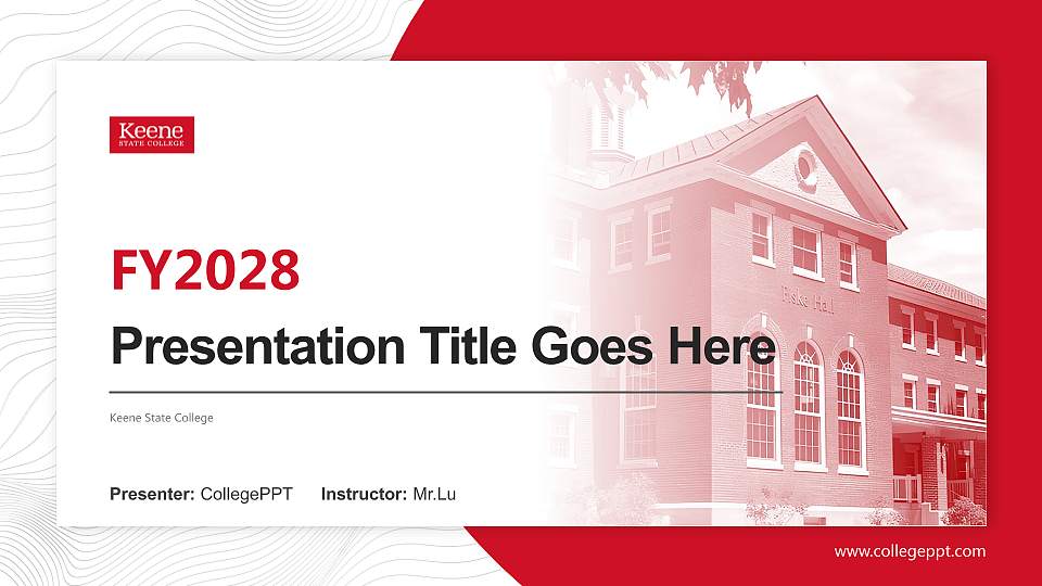 Keene State College Academic Presentation/Research Findings Report PPT Template16:9 ratio PPT effect preview image