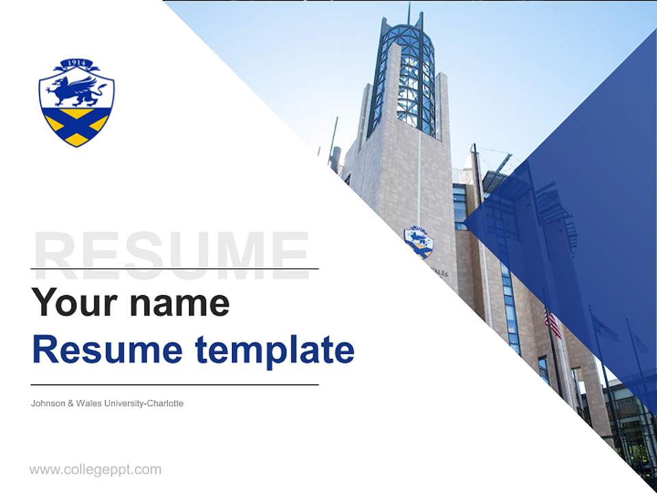 Johnson & Wales University-Charlotte Resume PPT Template4:3 ratio PPT effect preview image5